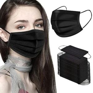 3 Ply Disposable Black Face Mask