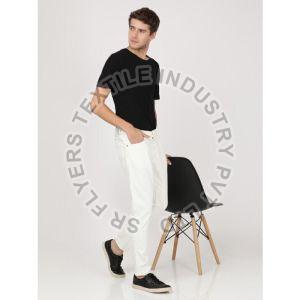Mens White Full Lycra Jeans