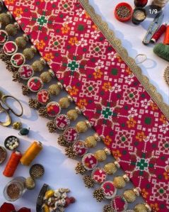 Multicolor Printed Toran Making Silk Fabric