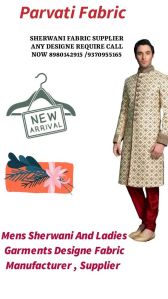 Polyester Plain Sherwani Fabric