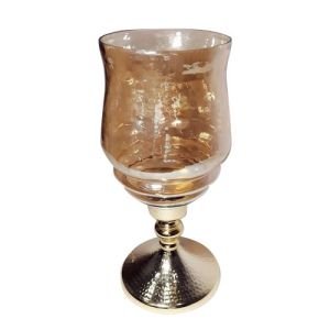 Antique Glass Hurricane Candle Holder