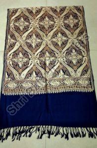 Designer Dark Blue Kashmiri Embroidery Stole