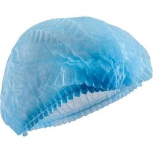 Blue Cotton Bouffant Cap