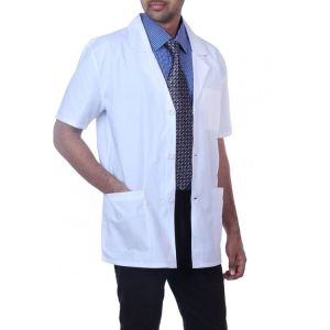 Plain White Half Sleeves Doctor Lab Coat