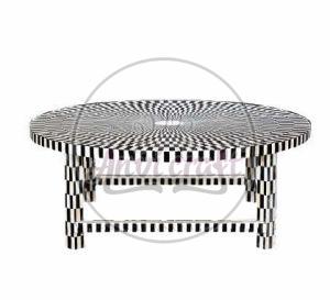 Geometric Design Round Coffee Table