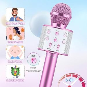 Toy Karaoke Microphone for Kids, Wireless Bluetooth Microphone