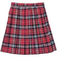 Girls Check School Uniform Skirt