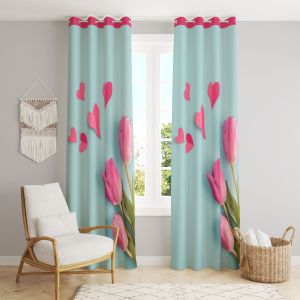 Luxurious Shiny Polyester Printed Curtains