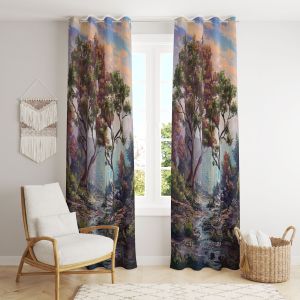 Modern Shiny Digital Printed Curtains