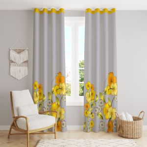 Luxurious Shiny Polyester Printed Curtains