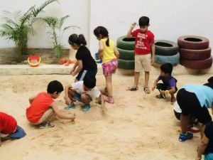 preschool play area sandpit sand ( Smooth fine sand)
