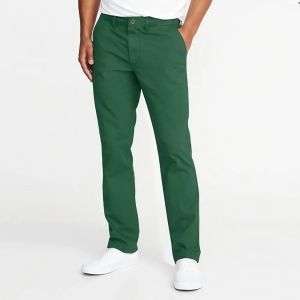 Mens Solid Green Trousers
