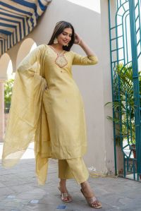 Chanderi Silk Kurti Set