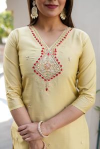 Chanderi Silk Kurti Set