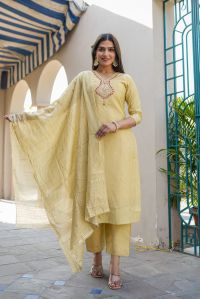 Chanderi Silk Kurti Set