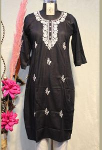 lucknowi kurta for women in cotton fabric