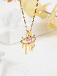 18K Gold Plated Gossip Eye Pendant Necklace