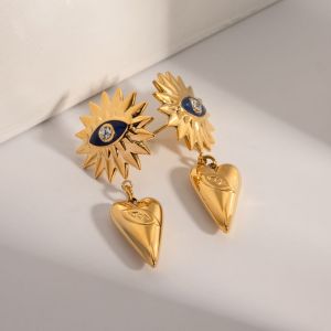 Devil's Eye 18k Gold Plated Drop Earrings