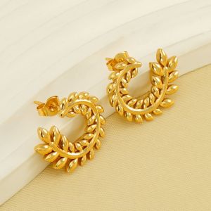 Elegant Wreath 18k Gold Plated Earrings