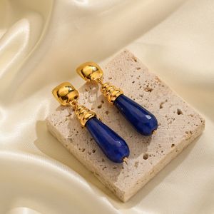 Gem 18k Gold Plated Drop Earrings