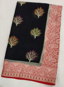 Black Banarasi Georgette Saree