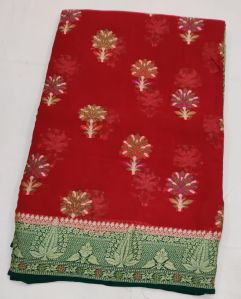 Red Banarasi Georgette Saree