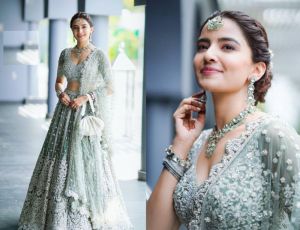 Light Green Party Wear Lehenga