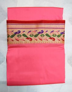 pink solid men silk dhoti