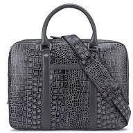 Mens Croc Leather Laptop Bag