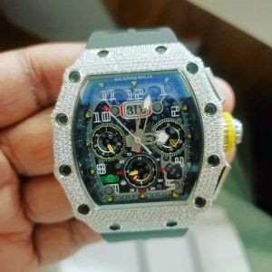 Mens Richard Mille Moissanite Diamond Watch