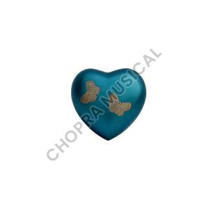 Sky Blue Butterfly Heart Shaped Brass Cremation Urn