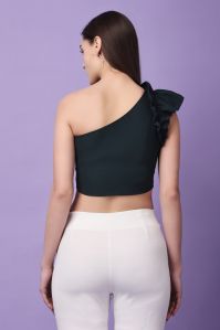 LADIES GREEN TWILL TOP
