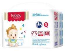 Nubaby Baby Diapers New Born (NB), 90 Count upto 4kg jumbo 12 hours absorption