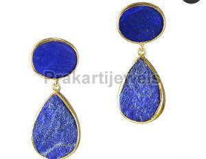 Ladies Lapis Rough Earrings