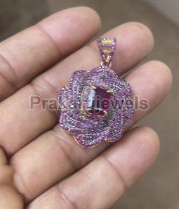 Ladies Gold Plated Pendant with Rubies