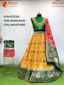 Mustard Banarasi Lehenga Choli