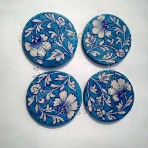 Blue Pottery Tea Coaster Set