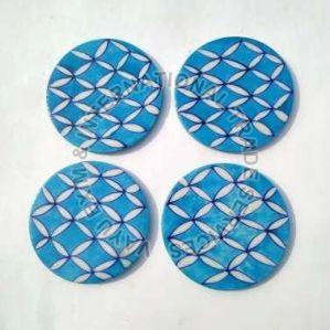 Blue Pottery Tea Coaster Set