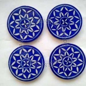 Blue Pottery Tea Coaster Set