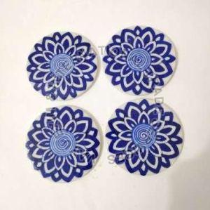 Blue Pottery Tea Coaster Set