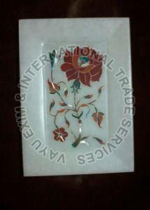 White Marble Inlay Tray