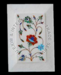 White Marble Inlay Tray