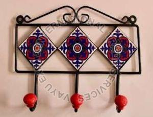 Blue Pottery Key Hanger