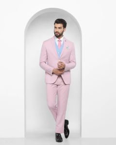 Pink Formal Mens Three Piece Coat Pant