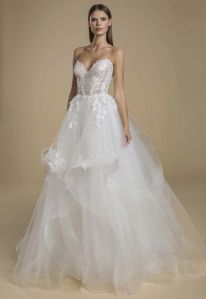 White A Line Floor Length Wedding Gown