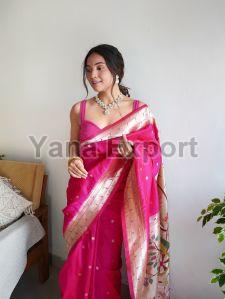 1150 Pink Zari Silk Sarees