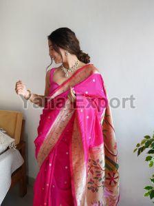 1150 Pink Zari Silk Sarees