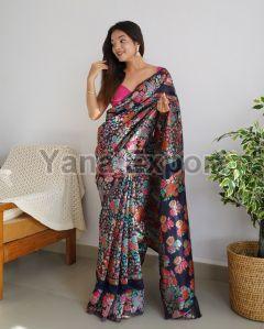 Black Kashmiri Sarees