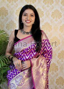 1100-D Purple Zari Silk Sarees