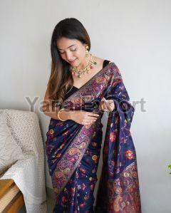 Dark Blue Kashmiri Sarees